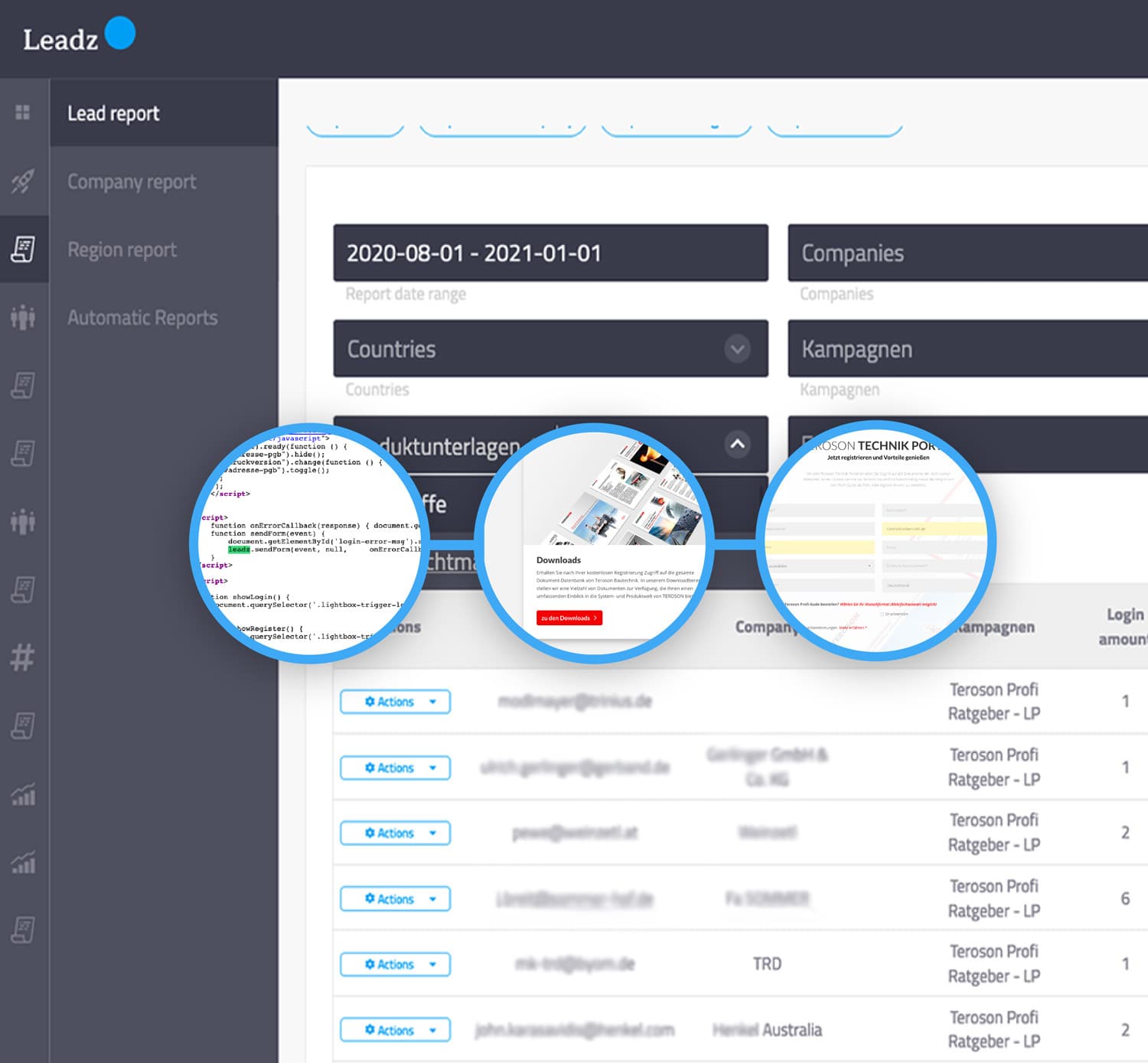 screenshot of Leadz Core